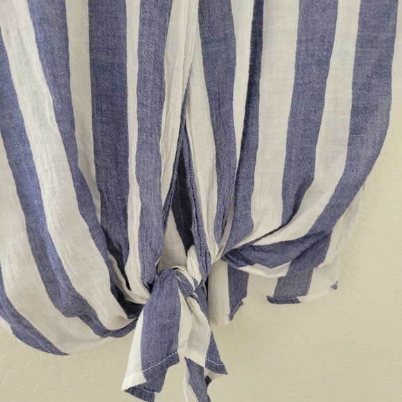 Lucky Brand Stripe Tie Back Blouse S - Picture 6 of 9